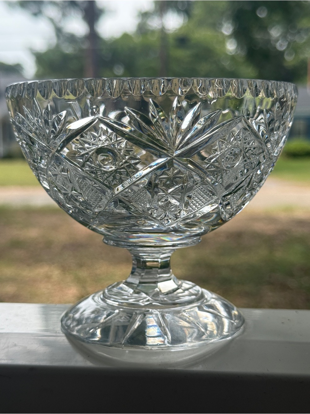 Antique American Brilliant Cut Glass Compote / Footed Bowl (4.5”)